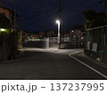 街灯に照らされた住宅街の路地 137237995