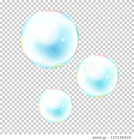 Simple rainbow colored soap bubbles 137238429
