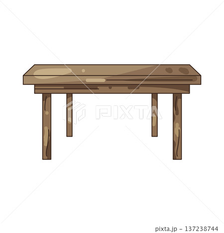 Illustration of wooden table Illustration of wooden table 137238744
