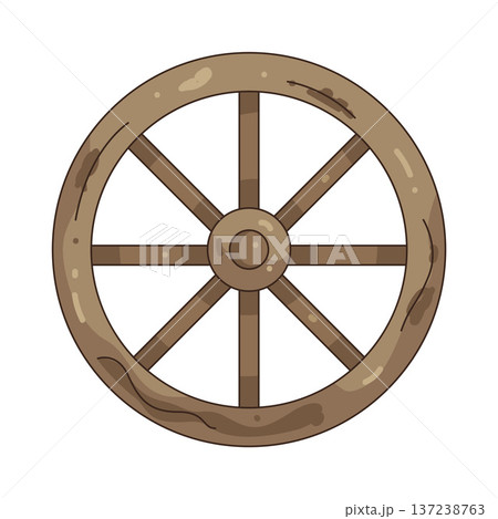 Illustration of wooden wheel Illustration of wooden wheel 137238763