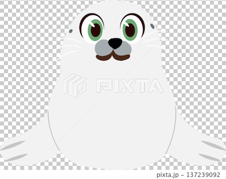 Baby Seal Illustration Cute Marine Mammal Cartoon in Minimal Style 137239092
