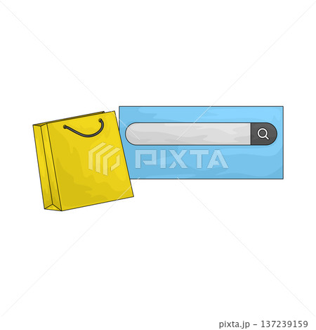 Illustration of Search Bar with Products Illustration of Search Bar with Products 137239159