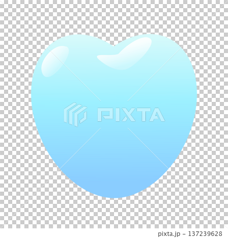 Blue heart balloon illustration (gradation, glossy, 3D) 137239628