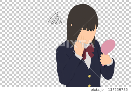 A female student suffering from rough skin during puberty 137239786