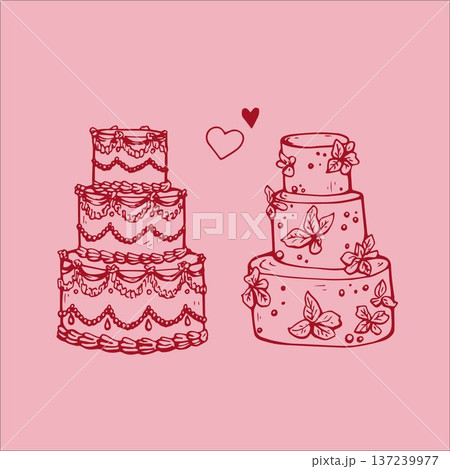 Whimsy Coquet Wedding or Romantic Cake Whimsy Coquet Wedding or Romantic Cake 137239977