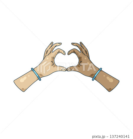 Illustration of Hands make a heart 137240141