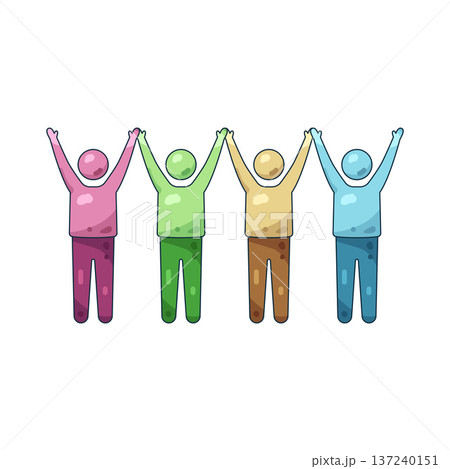 Illustration of Friend holding hands Illustration of Friend holding hands 137240151