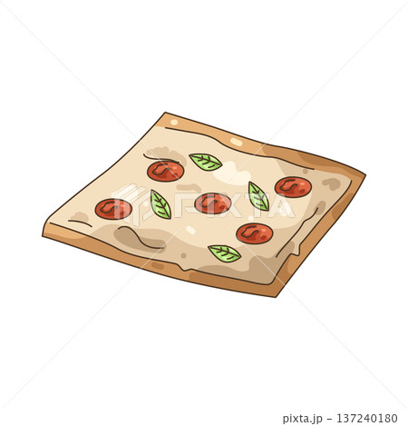 Illustration of square pizza 137240180