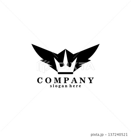 wing crown logo design vector 137240521
