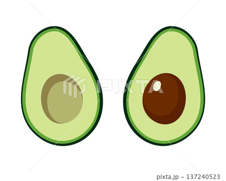 Avocado halves illustration, without background 137240523