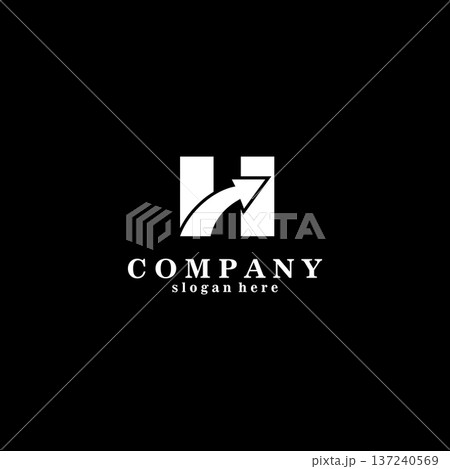 letter H arrow logo design vector 137240569