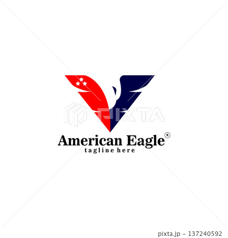 Letter V Eagle Logo design vector Letter V Eagle Logo design vector 137240592