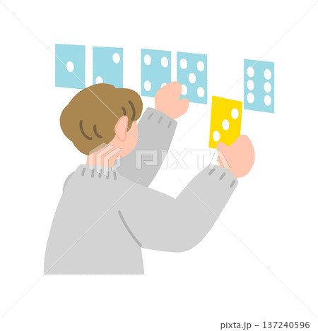 カード順序を並べ替える人物 137240596