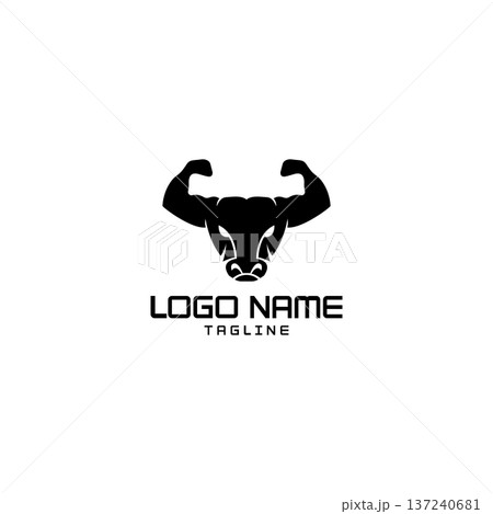 bull head arm logo design vector bull head arm logo design vector 137240681