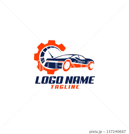 Car repair and auto parts logo design vector illustration 137240687