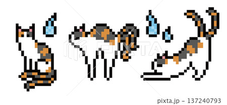 猫又(三毛猫)のドット絵 猫又(三毛猫)のドット絵 137240793