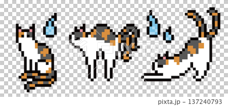 猫又(三毛猫)のドット絵 猫又(三毛猫)のドット絵 137240793
