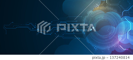 Abstract cloud concept technology background and data network security 137240814