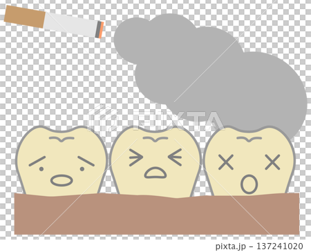 Dental image illustration of discolored gums, blackened teeth, and stained teeth 137241020