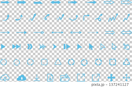 Arrow, rising, growth, download icon illustration blue 137241127