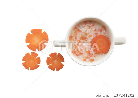 mix rice gruel and carrot healthy foods health care for baby eats 137241202