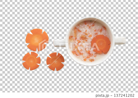 mix rice gruel and carrot healthy foods health care for baby eats 137241202