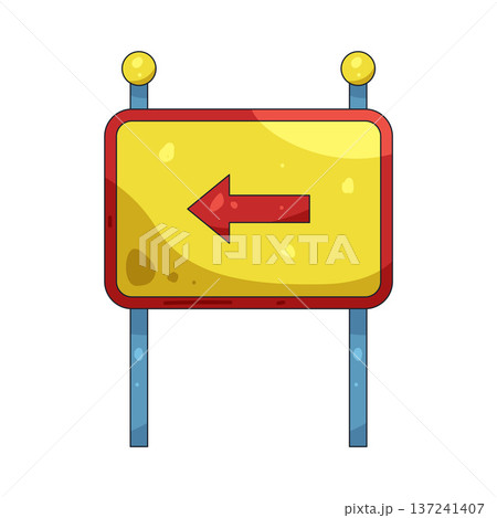 Illustration of left road sign 137241407