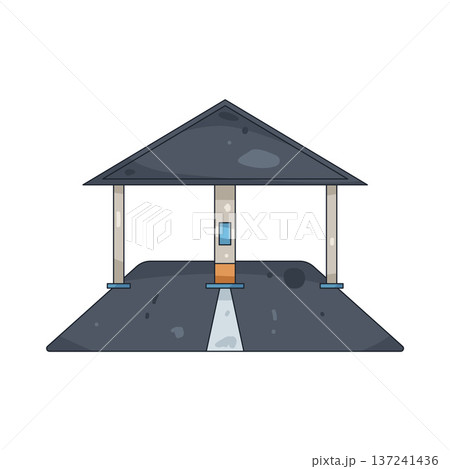 Illustration of toll booth  137241436