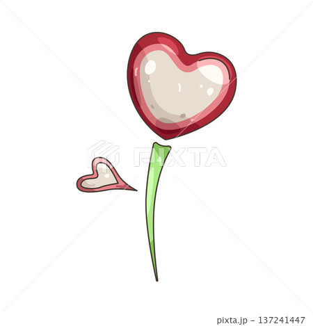 Illustration of Heart shaped flower Illustration of Heart shaped flower 137241447
