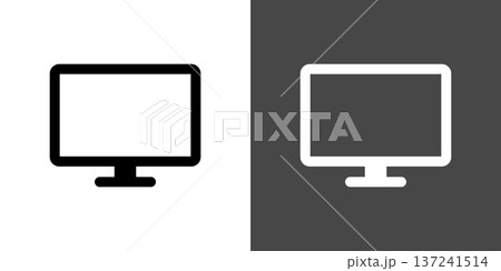 シンプルなディスプレイ・テレビのアイコンイラスト 137241514