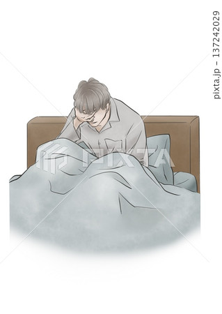 不眠に悩む男性 137242029