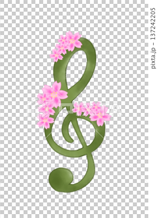 Musical note with sakura Musical note with sakura 137242205