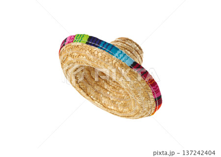 Brightly colored sombrero honors Mexican culture, isolated, PNG Brightly colored sombrero honors Mexican culture, isolated, PNG 137242404