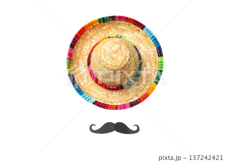Sombrero and mustache for festive Cinco de Mayo fun, isolated, PNG Sombrero and mustache for festive Cinco de Mayo fun, isolated, PNG 137242421