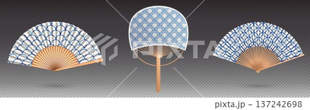 Japanese fan with traditional ornate paper design Japanese fan with traditional ornate paper design 137242698