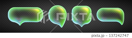 Transparent glass speech holographic bubbles Transparent glass speech holographic bubbles 137242747