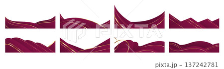 Elegant red waves, golden ribbons abstract vector Elegant red waves, golden ribbons abstract vector 137242781