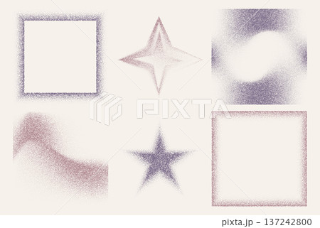 Abstract halftone shapes and frames set 137242800