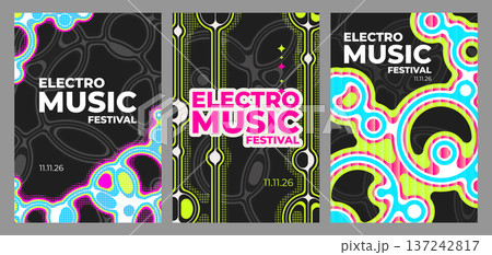 Abstract music poster, colorful geometric patterns Abstract music poster, colorful geometric patterns 137242817