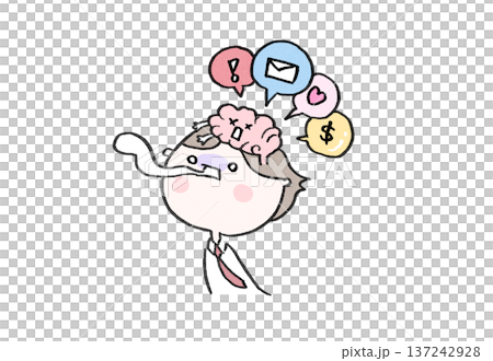 情報過多とストレスで脳がショートして放心する人（脳疲労・スマホ認知症） 137242928