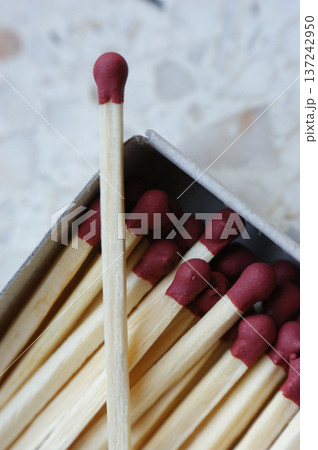 matchbox matches a single match closeup 137242950