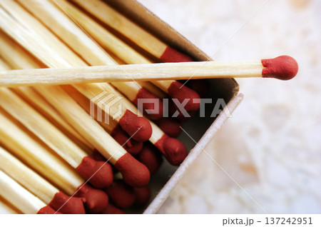 matchbox matches a single match closeup 137242951