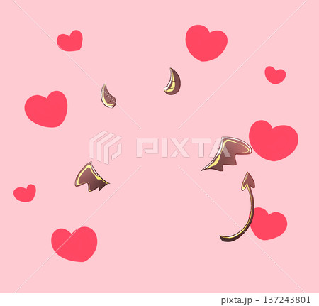 小悪魔イメージ　素材　ハート 137243801