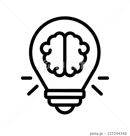 brain idea icon outline vector illustration brain idea icon outline vector illustration 137244348