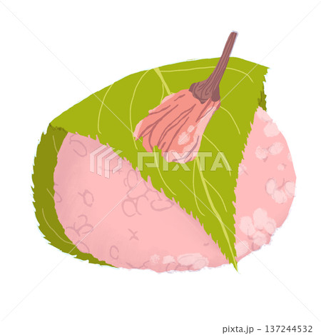 桜餅のイラスト 137244532