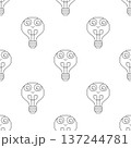 outline light bulb seamless pattern 137244781