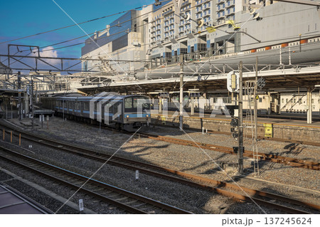 Nov 29 2025 Speed Rail Tracks at Kyoto Station Platforom 137245624