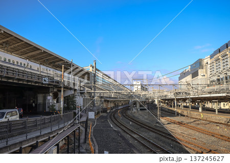 Nov 29 2025 Speed Rail Tracks at Kyoto Station Platforom 137245627