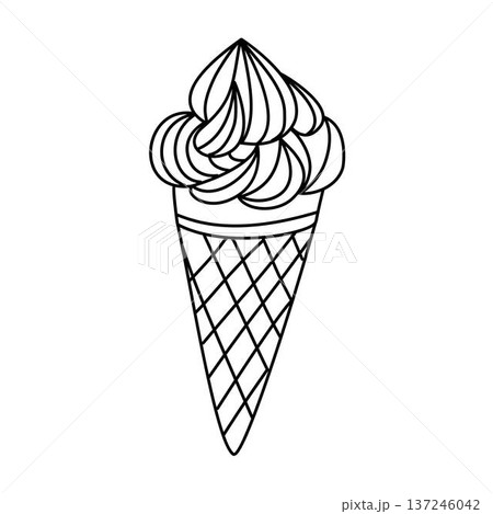 black ice cream cone sketch black ice cream cone sketch 137246042