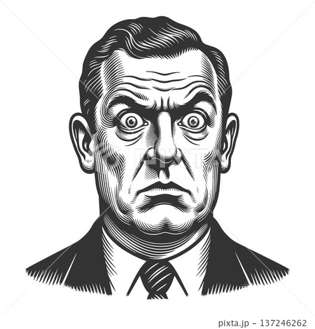 Shocked Businessman engraving vector illustration 137246262